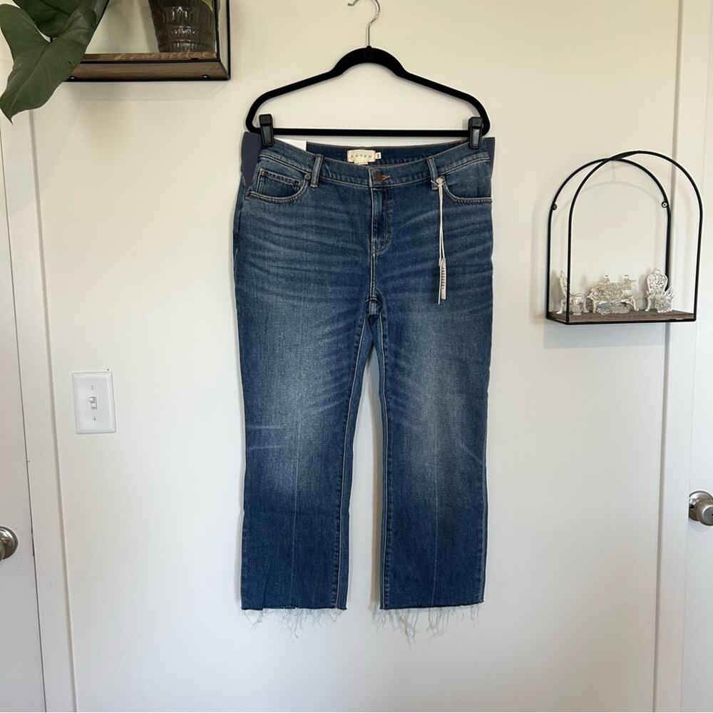 NWT Hatch The Crop Under Belly Kick Flare Cropped Jeans Size 32